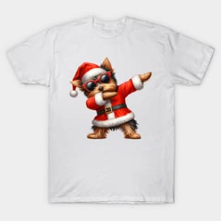 Christmas Yorkshire Terrier Dog Dabbing Dance T-Shirt